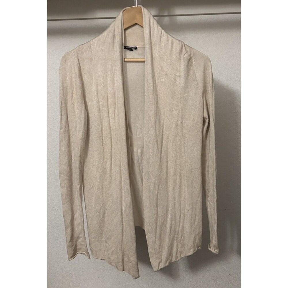 Express Women's XS Beige Open Front Long Cardigan Sweater